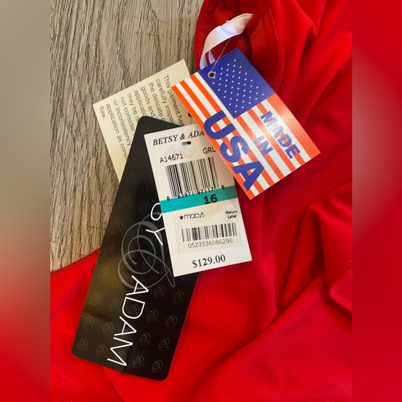 NEW Betsy & Adam Red Cocktail Dress, size 16 - Picture 5 of 9